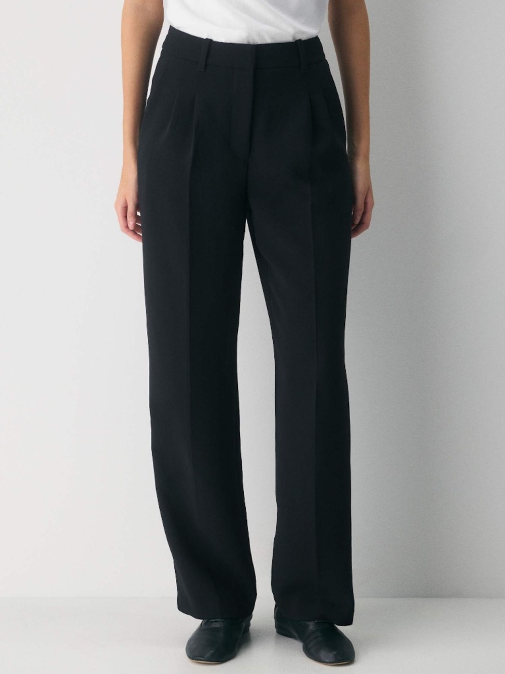 Wilfred The Effortless Pant Crepette High-Rise Trousers Size 4 Black